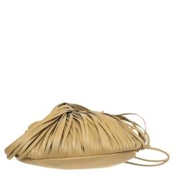 Bottega Veneta Beige Leather Fringe Pouch Hobo