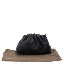 Pre Owned Bottega Veneta Black Leather Mini Pouch Clutch Bag