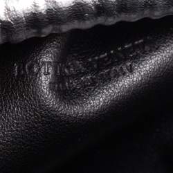 Pre Owned Bottega Veneta Silver Leather Mini Pouch Bag