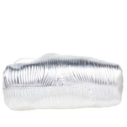 Pre Owned Bottega Veneta Silver Leather Mini Pouch Bag