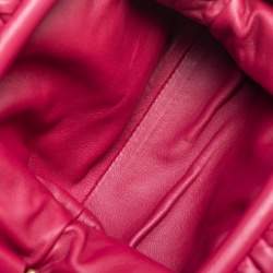 Pre Owned Bottega Veneta Burgundy Intrecciato Leather Mini The Pouch Bag