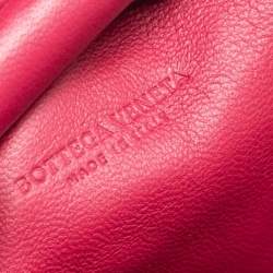 Pre Owned Bottega Veneta Burgundy Intrecciato Leather Mini The Pouch Bag