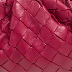 Pre Owned Bottega Veneta Burgundy Intrecciato Leather Mini The Pouch Bag