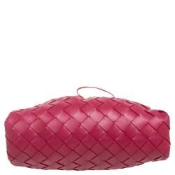 Pre Owned Bottega Veneta Burgundy Intrecciato Leather Mini The Pouch Bag