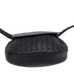 Pre Owned Bottega Veneta Black Intrecciato Leather Belt Bag