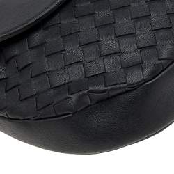 Pre Owned Bottega Veneta Black Intrecciato Leather Belt Bag