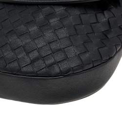 Pre Owned Bottega Veneta Black Intrecciato Leather Belt Bag