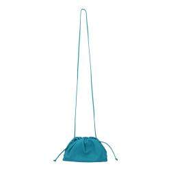 Pre Owned Bottega Veneta Blue Leather Mini Clutch Bag 