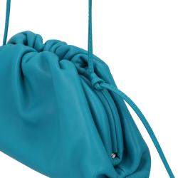 Pre Owned Bottega Veneta Blue Leather Mini Clutch Bag 