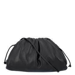 Pre Owned Bottega Veneta Black Calfskin Leather Mini Clutch Bag 