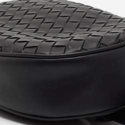 Pre Owned Bottega Veneta Black Intrecciato Leather Belt Bag