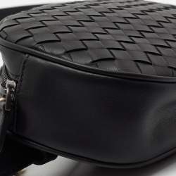 Pre Owned Bottega Veneta Black Intrecciato Leather Belt Bag