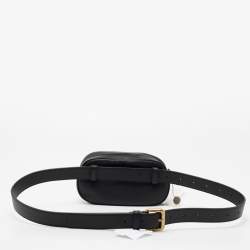 Pre Owned Bottega Veneta Black Intrecciato Leather Belt Bag