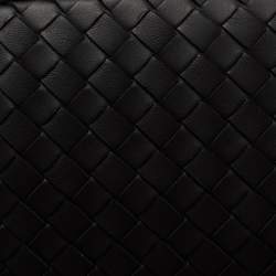 Pre Owned Bottega Veneta Black Intrecciato Leather Belt Bag