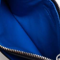 Pre Owned حافظة بطاقات بوتيغا فينيتا جلد إنترشياتو أزرق / أسود