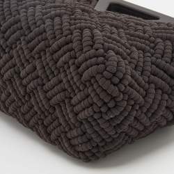 Pre Owned حقيبة كتف بوتيغا فينيتا بوينت نسيج مخرم غليظ إنترشياتو بنية داكنة