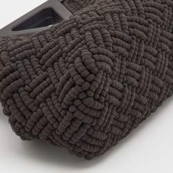 Pre Owned حقيبة كتف بوتيغا فينيتا بوينت نسيج مخرم غليظ إنترشياتو بنية داكنة