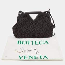 Pre Owned حقيبة كتف بوتيغا فينيتا بوينت نسيج مخرم غليظ إنترشياتو بنية داكنة