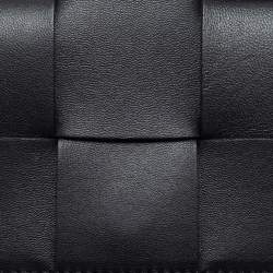 Pre Owned Bottega Veneta Black Intrecciato Leather Candy Cassette Shoulder Bag