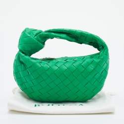 Bottega Veneta Green Intrecciato Leather Mini BV Jodie Bag