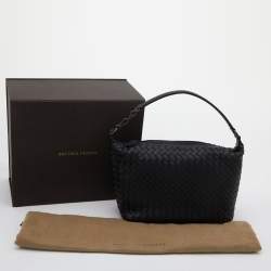 Pre Owned Bottega Veneta Black Intrecciato Leather Small Hobo
