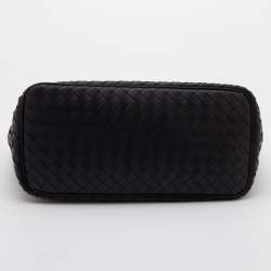 Pre Owned Bottega Veneta Black Intrecciato Leather Small Hobo