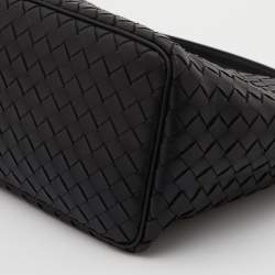 Pre Owned Bottega Veneta Black Intrecciato Leather Small Hobo