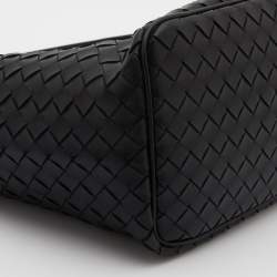 Pre Owned Bottega Veneta Black Intrecciato Leather Small Hobo