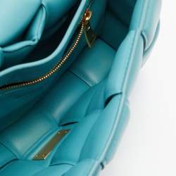 Pre Owned Bottega Veneta Blue Leather Chain Cassette Top Handle Bag
