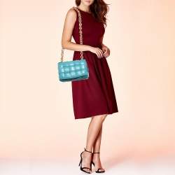 Pre Owned Bottega Veneta Blue Leather Chain Cassette Top Handle Bag