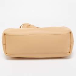 Pre Owned Bottega Veneta Beige Leather The Triangle Shoulder Bag