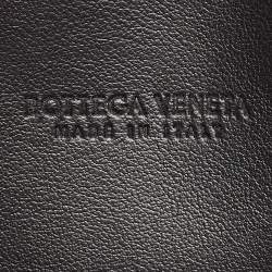 Pre Owned Bottega Veneta Black Intrecciato Leather Bill Wristlet Pouch