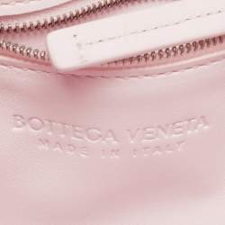 Pre Owned Bottega Veneta Light Pink Intrecciato Leather Cassette Shoulder Bag