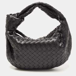 Pre Owned حقيبة هوبو بوتيغا فينيتا جودي بي في جلد أسود