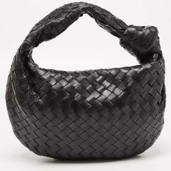 Pre Owned حقيبة هوبو بوتيغا فينيتا جودي بي في جلد أسود