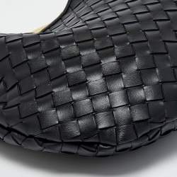 مملوكة مسبقًا Bottega Veneta Black Intrecciato Leather Small Sardine Hobo