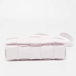 Pre Owned Bottega Veneta Light Pink Intrecciato Leather Cassette Shoulder Bag
