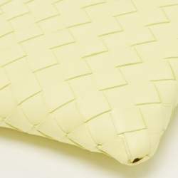 Pre Owned Bottega Veneta Neon Intrecciato Leather Zip Pouch