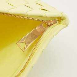 Pre Owned Bottega Veneta Neon Intrecciato Leather Zip Pouch