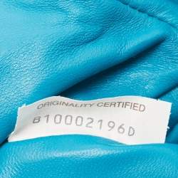 Pre Owned Bottega Veneta Blue Intrecciato Leather Mini The Pouch Bag