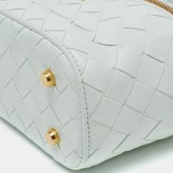 Pre Owned Bottega Veneta Glacier Intrecciato Leather Mini Vanity Case  