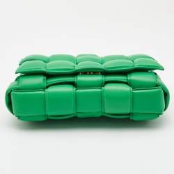 Pre Owned Bottega Veneta Green Padded Leather Chain Cassette Shoulder Bag