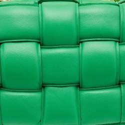 Pre Owned Bottega Veneta Green Padded Leather Chain Cassette Shoulder Bag