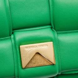 Pre Owned Bottega Veneta Green Padded Leather Chain Cassette Shoulder Bag