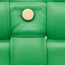 Pre Owned Bottega Veneta Green Padded Leather Chain Cassette Shoulder Bag