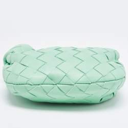 Pre Owned Bottega Veneta Mint Green Intrecciato Leather Candy Jodie Bag