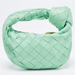 Pre Owned Bottega Veneta Mint Green Intrecciato Leather Candy Jodie Bag