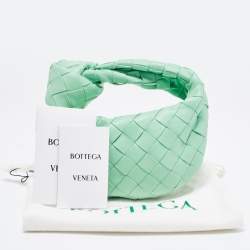 Pre Owned Bottega Veneta Mint Green Intrecciato Leather Candy Jodie Bag