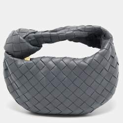 مملوكة مسبقًا Bottega Veneta Grey Intrecciato Leather Mini Jodie Hobo