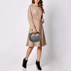 مملوكة مسبقًا Bottega Veneta Grey Intrecciato Leather Mini Jodie Hobo